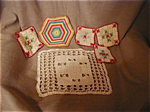 Crochet Hot Pads And Doily